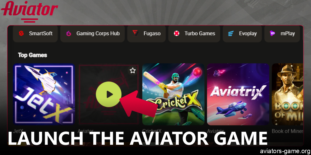 Launch the Aviator game