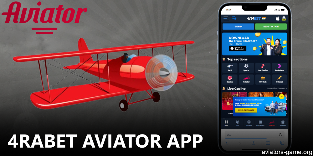 4rabet Aviator App for gamblers from India