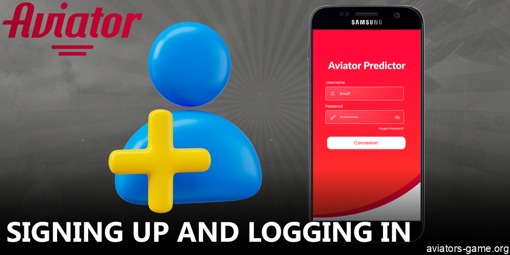 Instruction on how to sign up or log in on Aviator predictor app