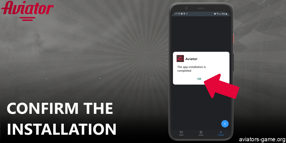 Confirm Aviator installation on Android