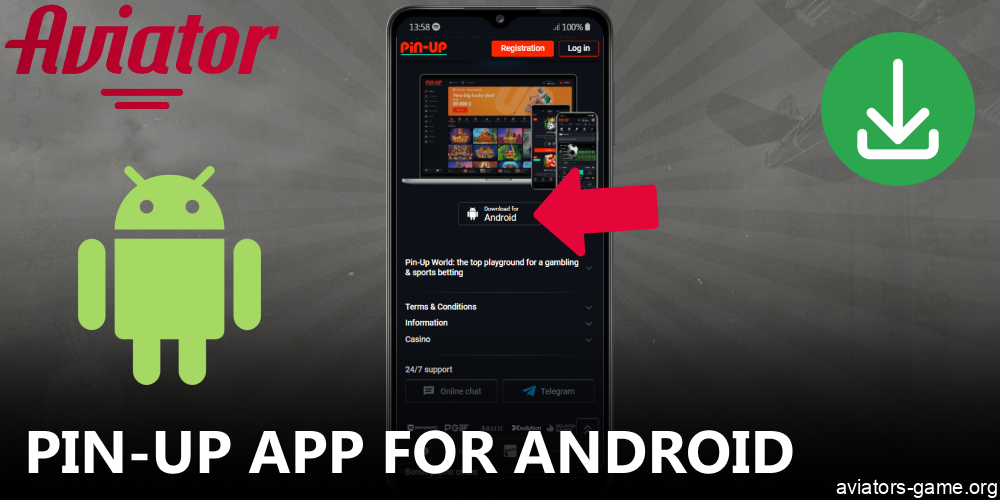 Instructions on installinng Pin-Up Aviator app for Android