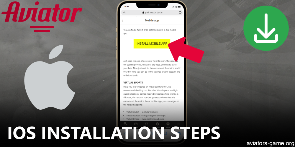 Guide on installing Parimatch Aviator App on iOS